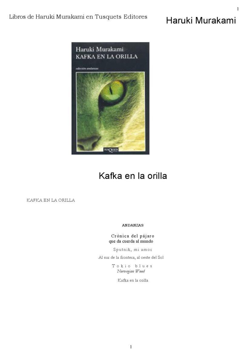 Portada de Kafka en la orilla